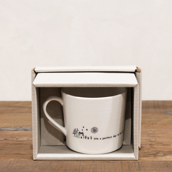 Porcelain Coffee Mug -  A Perfect Day to do Nothing Gift Boxed