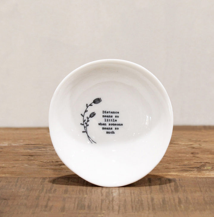 Porcelain Wobbly Bowl - Distance Means So Little for Rings or decor