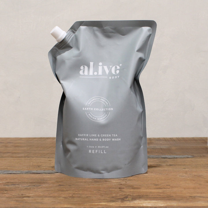 al.ive Hand and Body Wash 1kg Refill - Kaffir Lime & Green Tea