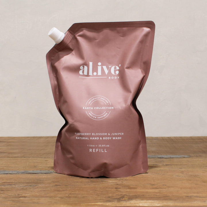 al.ive Hand and Body Wash 1kg Refill - Raspberry Blossom & Juniper