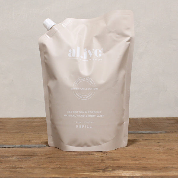 al.ive Hand and Body Wash 1kg Refill - Sea Cotton + Coconut